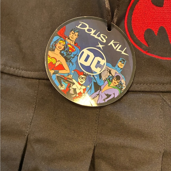 NWT Dolls Kill x DC You Summoned Me Pleated Mini Skirt M Batman High Rise Punk - Picture 8 of 9